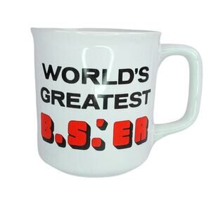 Vintage 1980s Worlds Greatest B.S.'ER Novelty Mug Coffee Tea Cup Made in Korea